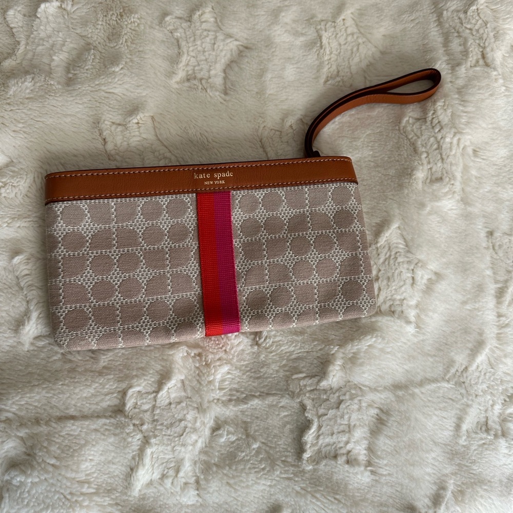 Kate Spade Brown and Pink Wristlet